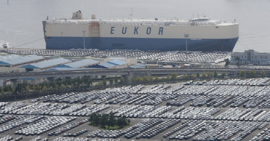 현대차 울산공장 수출선적부두. 연합뉴스